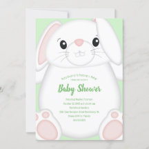 Bunny Rabbit Baby Shower Green