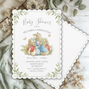 Invitación Bunny Rabbit Green Baby Shower