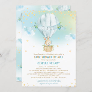 Invitación Bunny Rabbit Hot Air Balloon Baby Shower por corre