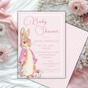 Invitación Bunny Rabbit Pink Baby Shower
