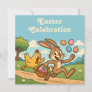 Invitación Bunny roba huevos   Divertida búsqueda de huevos d