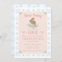 Bunny Sweet Pink Blue Kid Primer Fiesta de cumplea