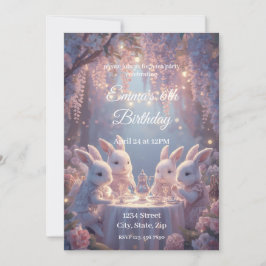 Invitación Bunny Tea Party Birthday Invitation – Dreamy Fairy