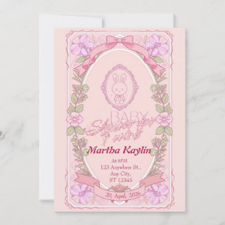 Invitación Bunny Twin Baby Shower Invitation