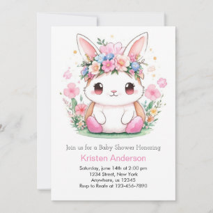 Invitación Bunny Wonderscape Chica Baby Shower