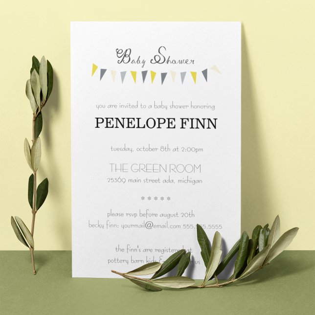 Invitación Bunting Baby Shower Invitation (Subido por el creador)