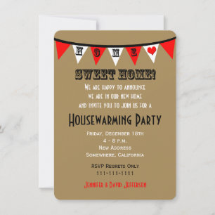 Invitación Bunting de la fiesta de calentamiento de la casa