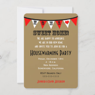 Invitación Bunting de la fiesta de calentamiento de la casa