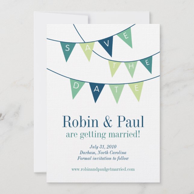 Invitación Bunting Save the Date (Anverso)