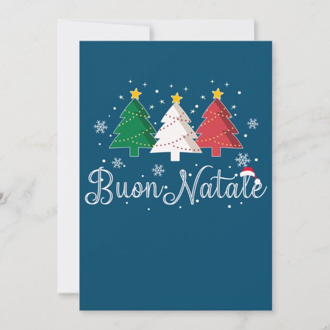 Invitación Buon Natale Italian Christmas Tree (Anverso)