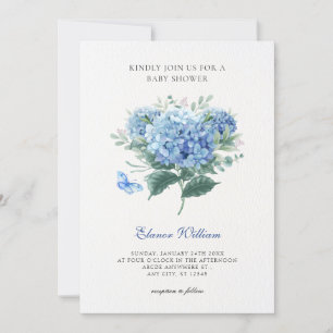 Invitación Buque de flores azules