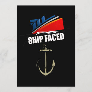 Invitación Buque divertido frente a crucero en bote