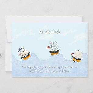 Invitación Buques en el mar Rodante Náutico personalizado