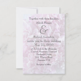 Invitación Buquet de peonías rosadas