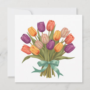 Invitación Buquet de tulipanes de primavera