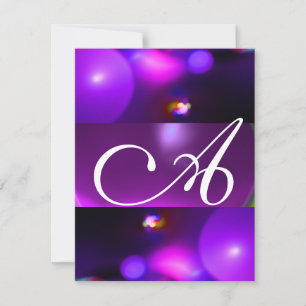 Invitación BURBUJA CUÁNTICA MONOGRAMA morado
