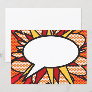 Invitación Burbuja de Mensaje de Diversión Retro de Libro Cóm