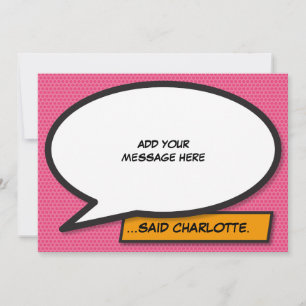 Invitación Burbuja de Mensaje Divertida de Cómic Retro Antigu