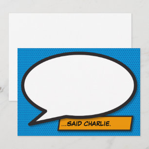 Invitación Burbuja de Mensaje Divertida de Cómic Retro Antigu