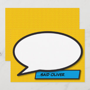 Invitación Burbuja de Mensaje Divertida de Cómic Retro Antigu