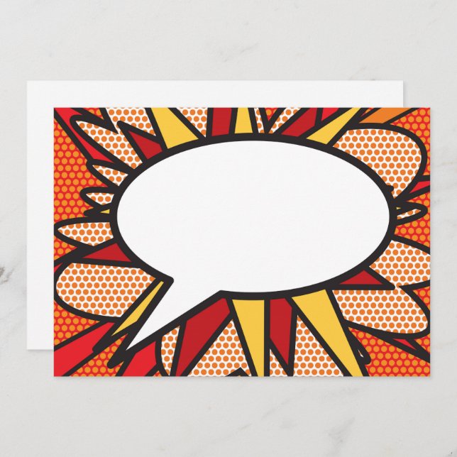 Invitación Burbuja de Mensaje Divertida de Dibujos Animados R (Anverso / Reverso)