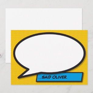 Invitación Burbuja de Mensaje Divertida Retro de Cómic