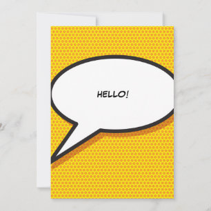 Invitación Burbuja de Mensaje Divertida Retro de Libro de Cóm