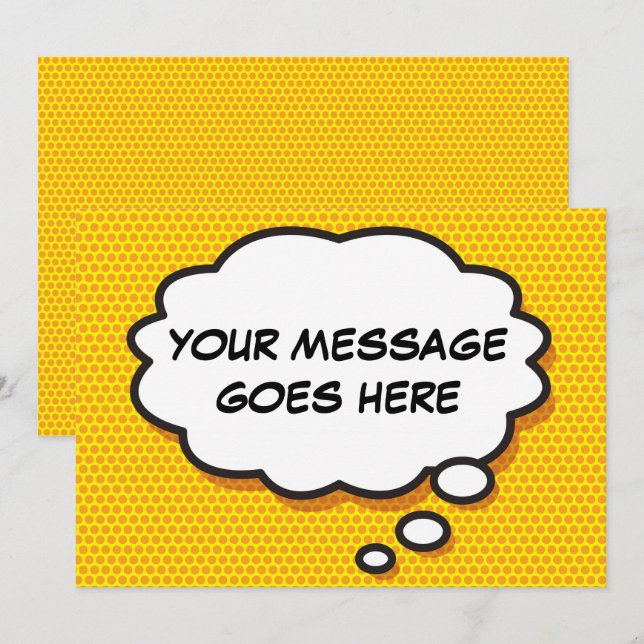 Invitación Burbuja de pensamiento de tu mensaje divertida his (Anverso / Reverso)