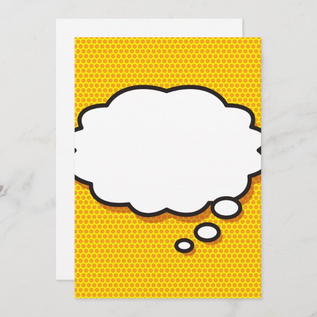 Invitación Burbuja de pensamiento de tu mensaje divertida his (Anverso / Reverso)