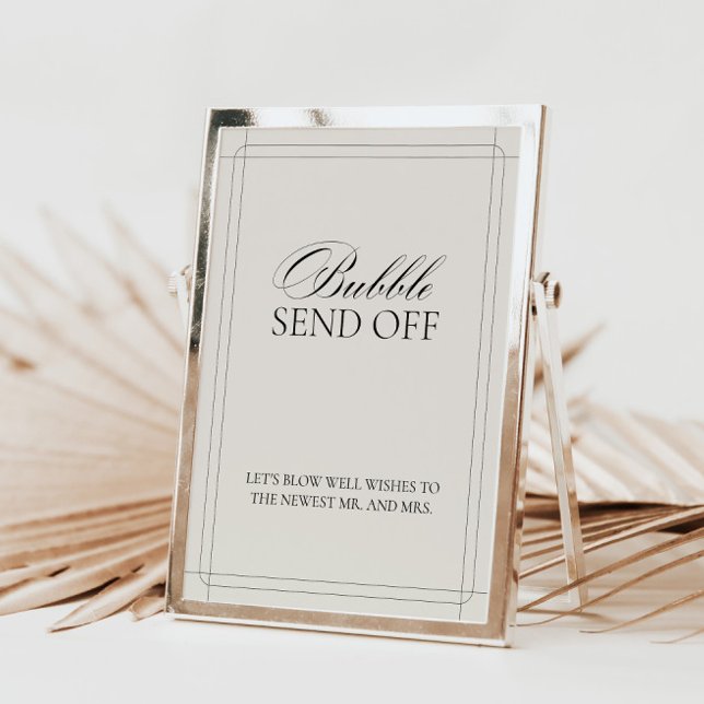 Invitación Burbuja desecha Rótulo de gris claro clásico vinta (Bubble Send Off Vintage Classic Light Gray Sign)