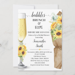 Invitación Burbujas Brunch & Blooms Sunflowers Ducha de novia