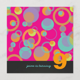 Invitación Burbujas Coloridas para Fiesta de Cumpleaños