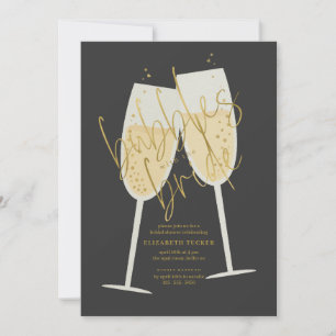 Invitación Burbujas con la ducha de novia de champagne de nov