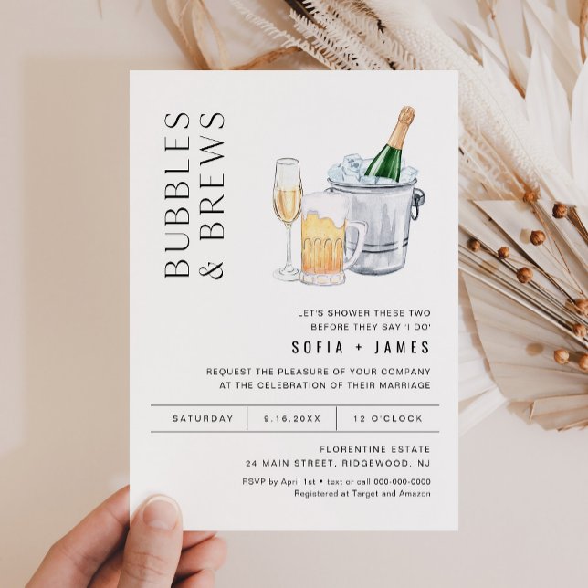 Invitación Burbujas CRISTALES y breves Parejas Ducha Invitaci (Subido por el creador)