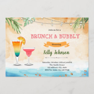 invitación burbujas de brunch de playa