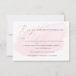 Invitación Burbujas de Champagne Acuarela Rosa RSVP con Comid