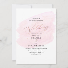 Invitación Burbujas de champán color agua rosa Elegante