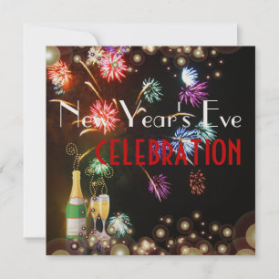Invitación Burbujas de champán de fuegos artificiales