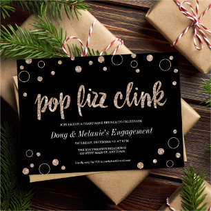 Invitación Burbujas de champán Pop Fizz Clink Fiesta