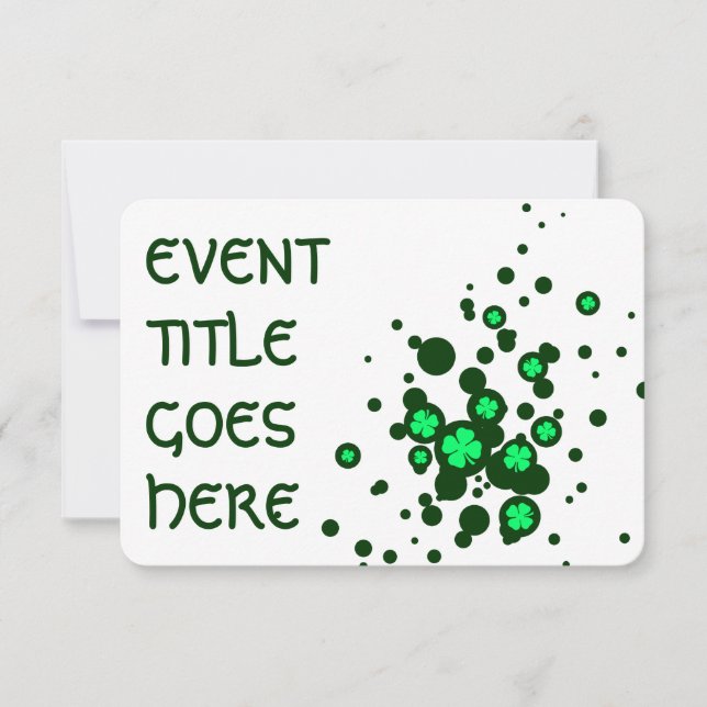 Invitación burbujas de chamrock (Anverso)