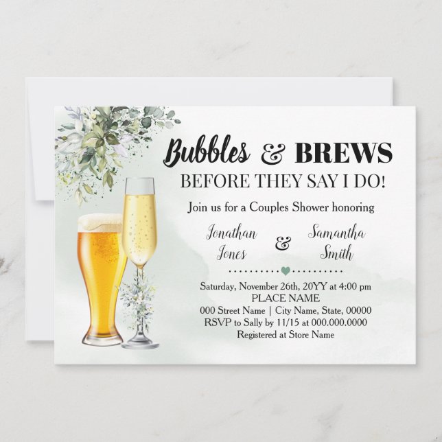 Invitación Burbujas de eucalipto y ducha de efecto invernader (Anverso)
