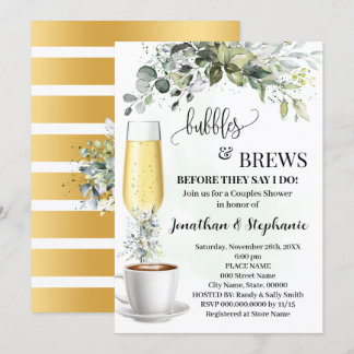 Invitación Burbujas de eucalipto y la ducha de café