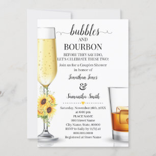 Invitación Burbujas de girasol y borbón antes de comprometerm
