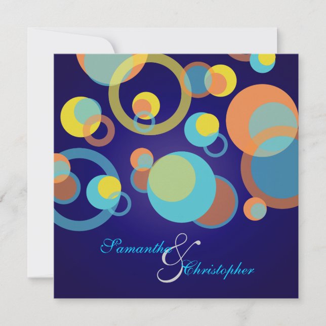 Invitación Burbujas de moldes/invitaciones contemporáneas/col (Anverso)