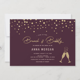 Invitación Burbujas de oro Brunch & Bubbly