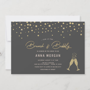 Invitación Burbujas de oro Brunch & Bubbly