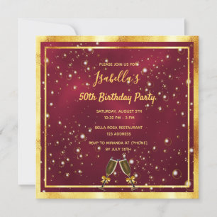 Invitación Burbujas de oro de la fiesta de cumpleaños