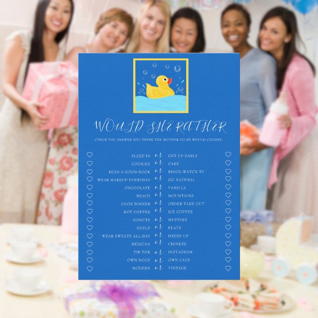 Invitación Burbujas de patito de goma dulce ¿Qué preferiría j (Subido por el creador)