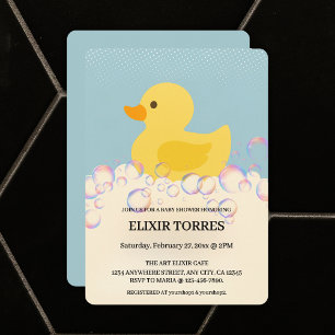 Invitación Burbujas de Rubber Ducky Bubbles Baby Shower