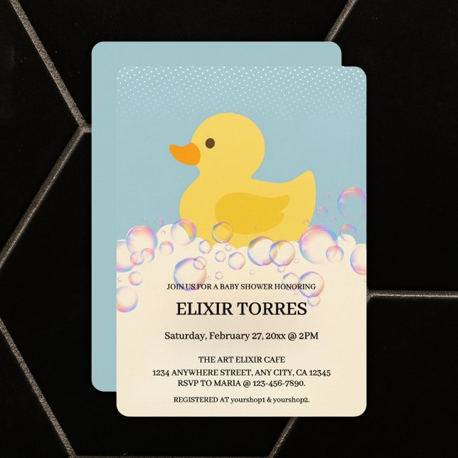 Invitación Burbujas de Rubber Ducky Bubbles Baby Shower (Subido por el creador)